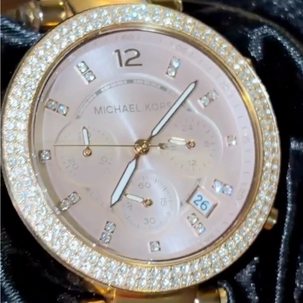 Michael Kors Gold and Silver Crystal Women's Watch